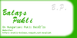 balazs pukli business card